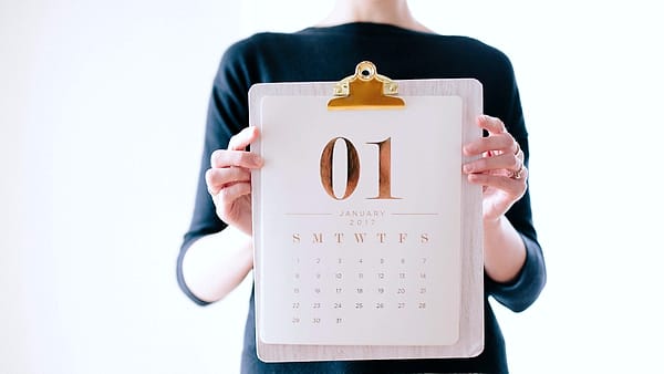 A year planner showing every month at once, its grid of dates filling the page